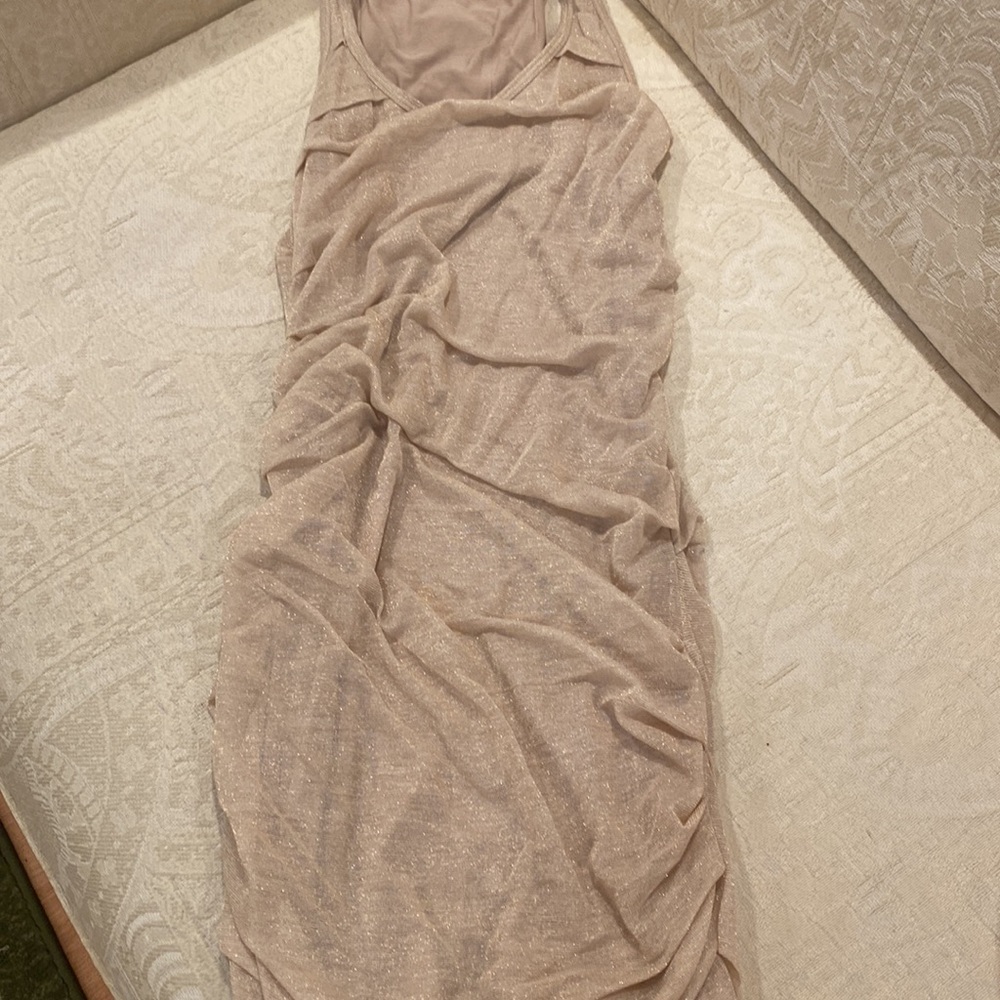 Clu Dresses:  Black & White Striped and Gold Shimmer. 34” length. Rouged - Picture 6 of 15